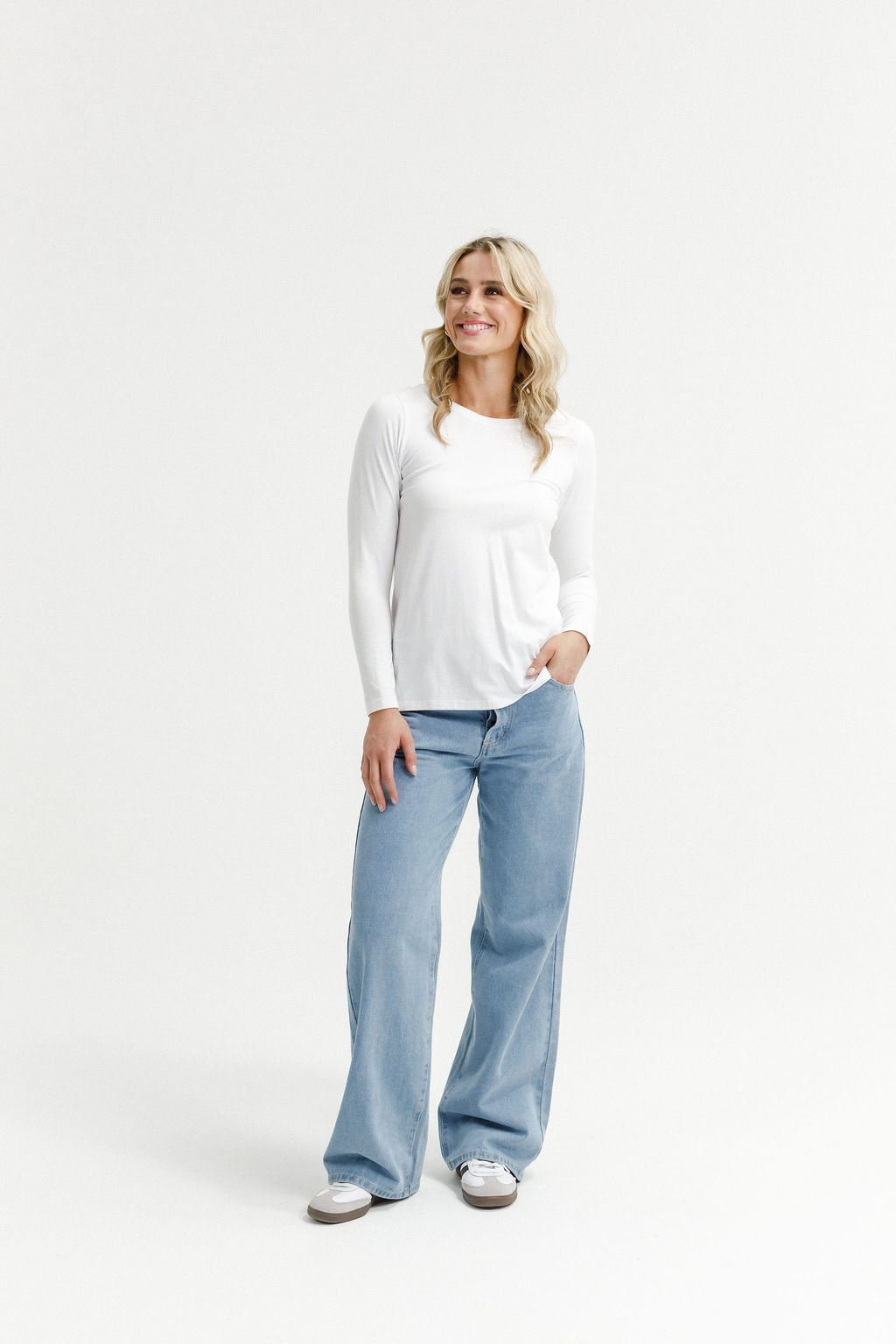 Long Sleeve Taylor Tee - White