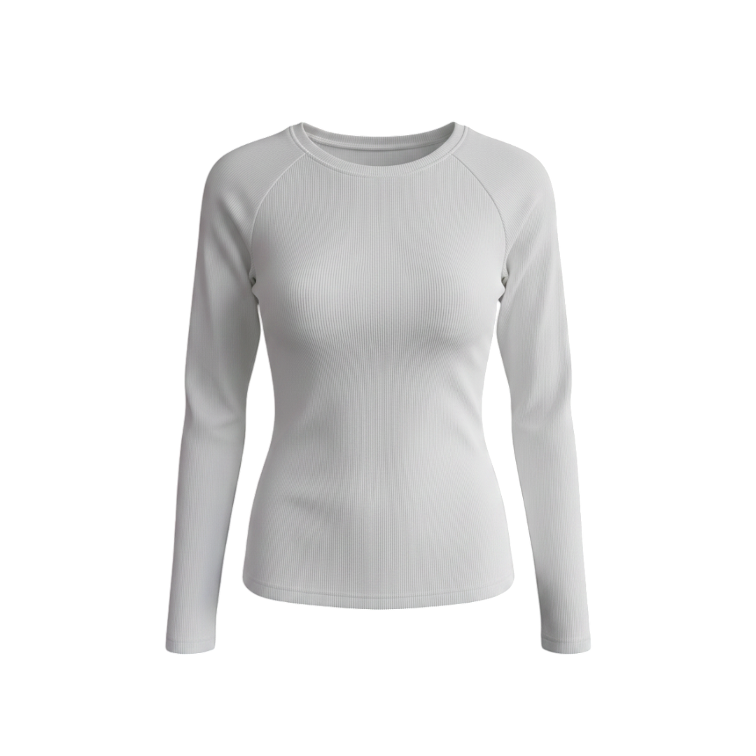 Ribbed Raglan Long Sleeve - Vanilla