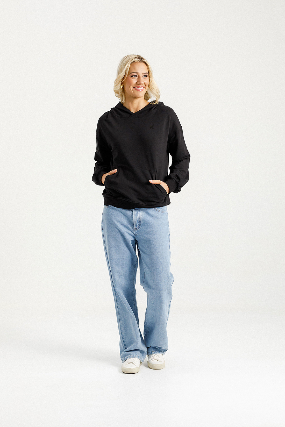 Elliot Hoodie - Alpine Weight - Black with Black X