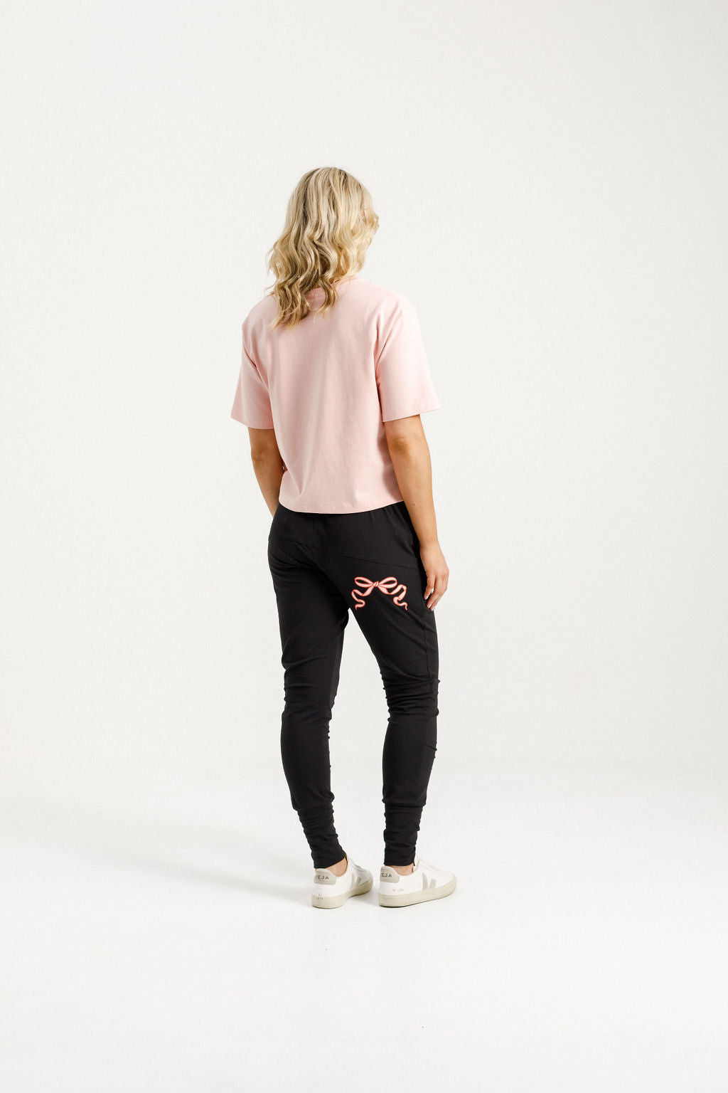 Apartment Pants - Black with Blossom Berry Bow