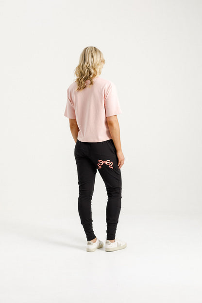 Apartment Pants - Black with Blossom Berry Bow