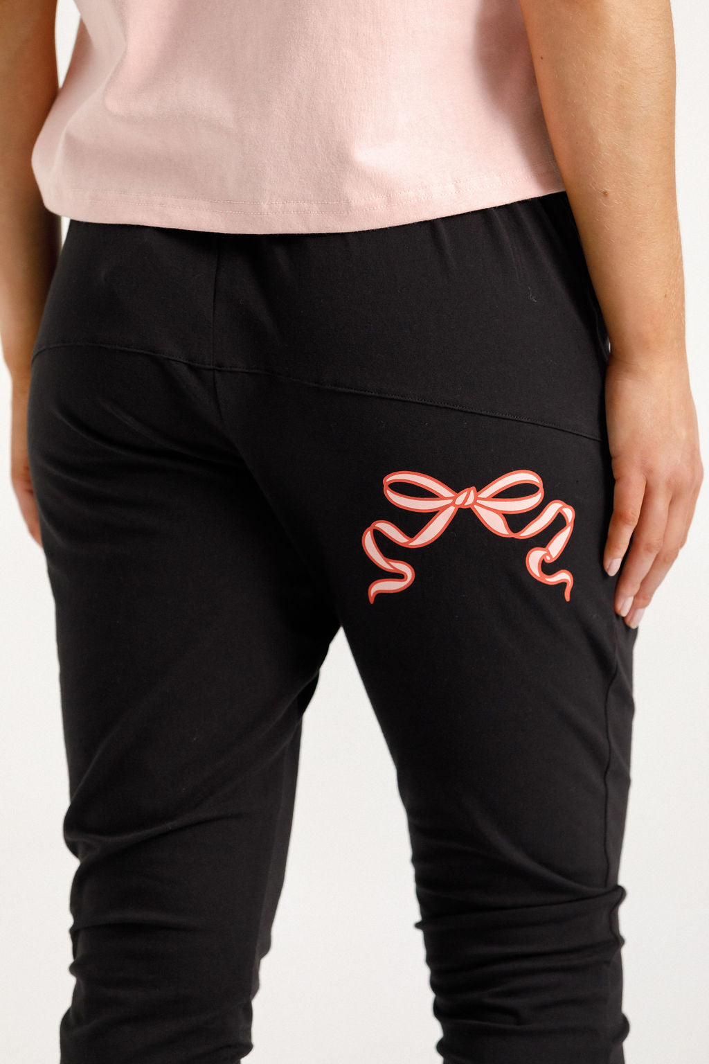 Apartment Pants - Black with Blossom Berry Bow