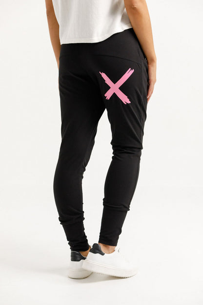 Apartment Pants - Black with Candy Pink X