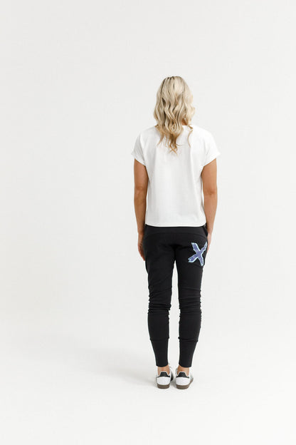 Coming Soon - Apartment Pants - Black with Marine Blue Shadow X