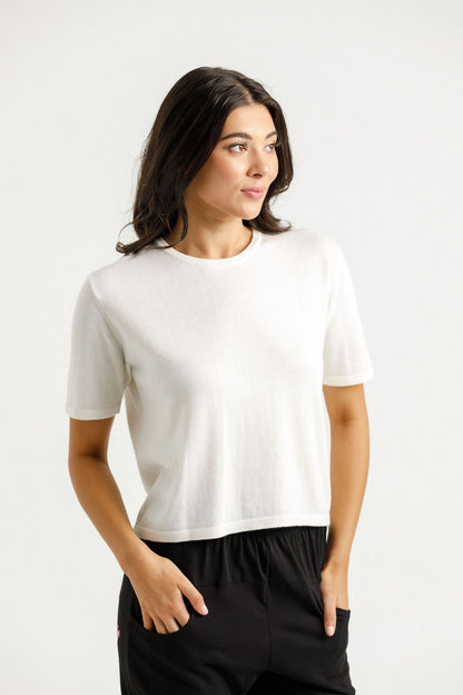 Becky Tee Knitted - Milk