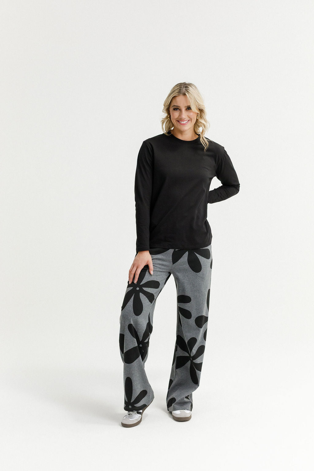 Coming Soon - Palazzo Pants - Graphite Daisies