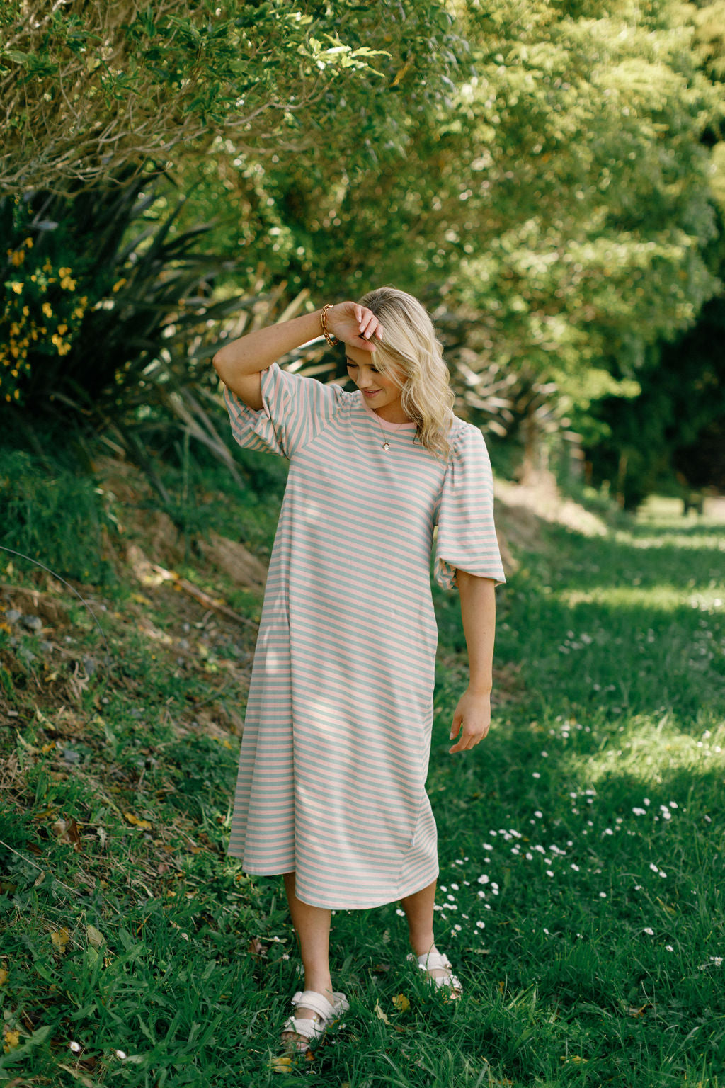 Ivy Midi Dress - Candy Apple Stripes