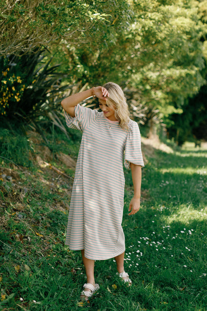 Ivy Midi Dress - Candy Apple Stripes