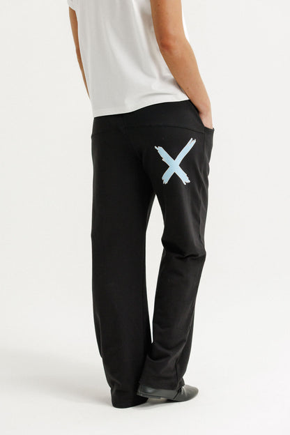 Coming Soon - Avenue Pants - Black with Sapphire/Ivory X