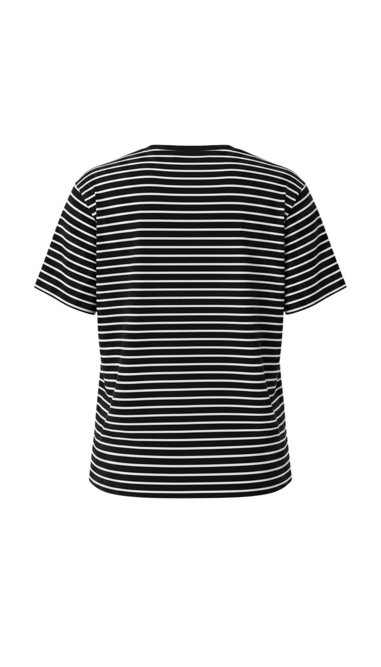 Lulu Tee - Black with White Stripes