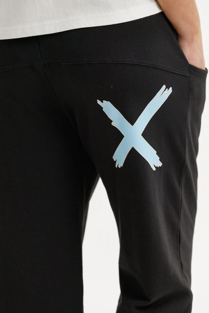 Coming Soon - Avenue Pants - Black with Sapphire/Ivory X