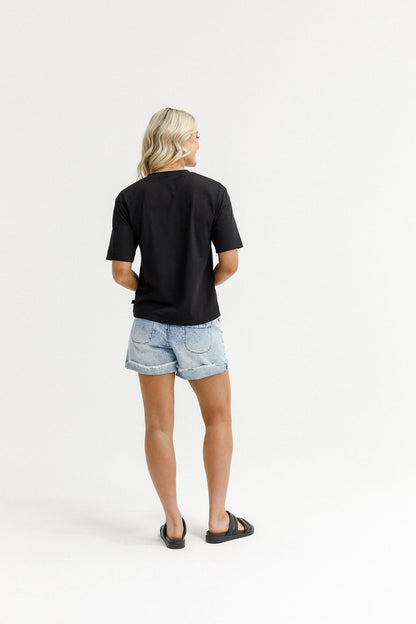 Coming Soon - V Neck Tee - Black