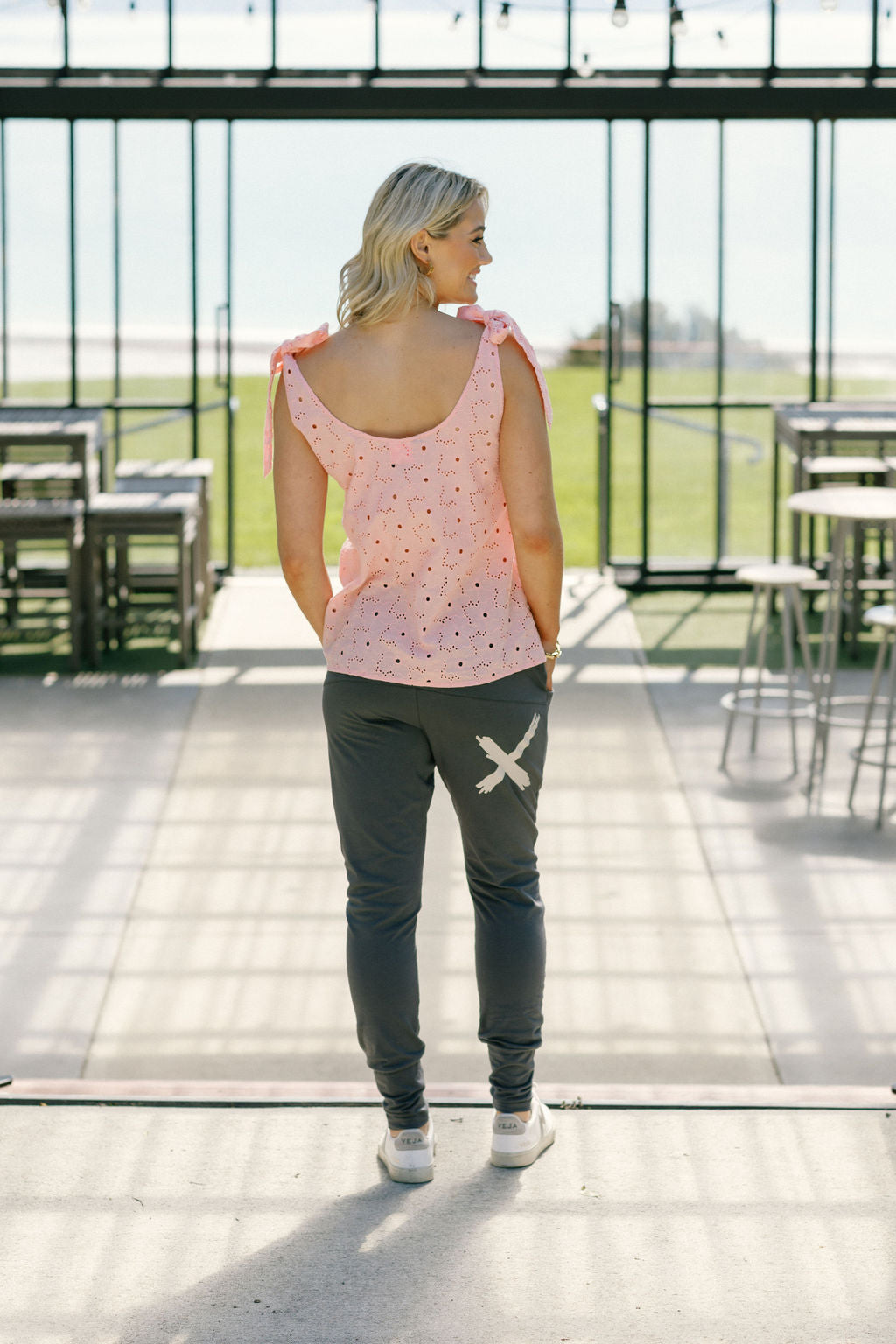 Coming Soon - Apartment Pants - Graphite with Ivory X