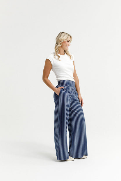 Coming Soon - Sawyer Pants - Navy Stripes