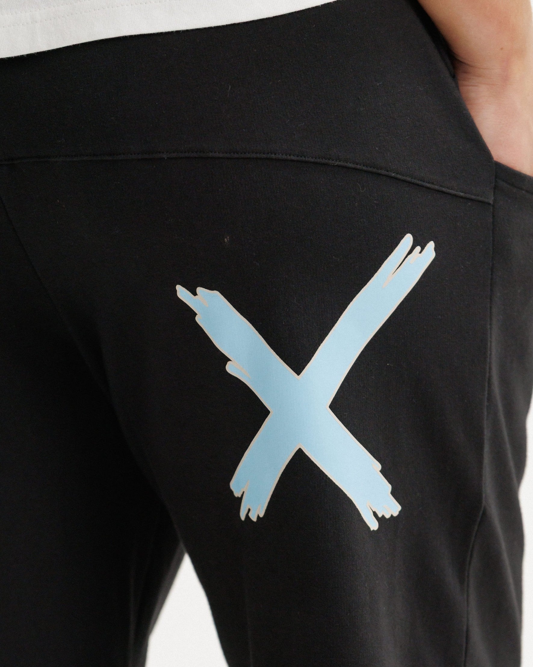 Coming Soon - 3/4 Apartment Pants - Black with Sapphire/Ivory X