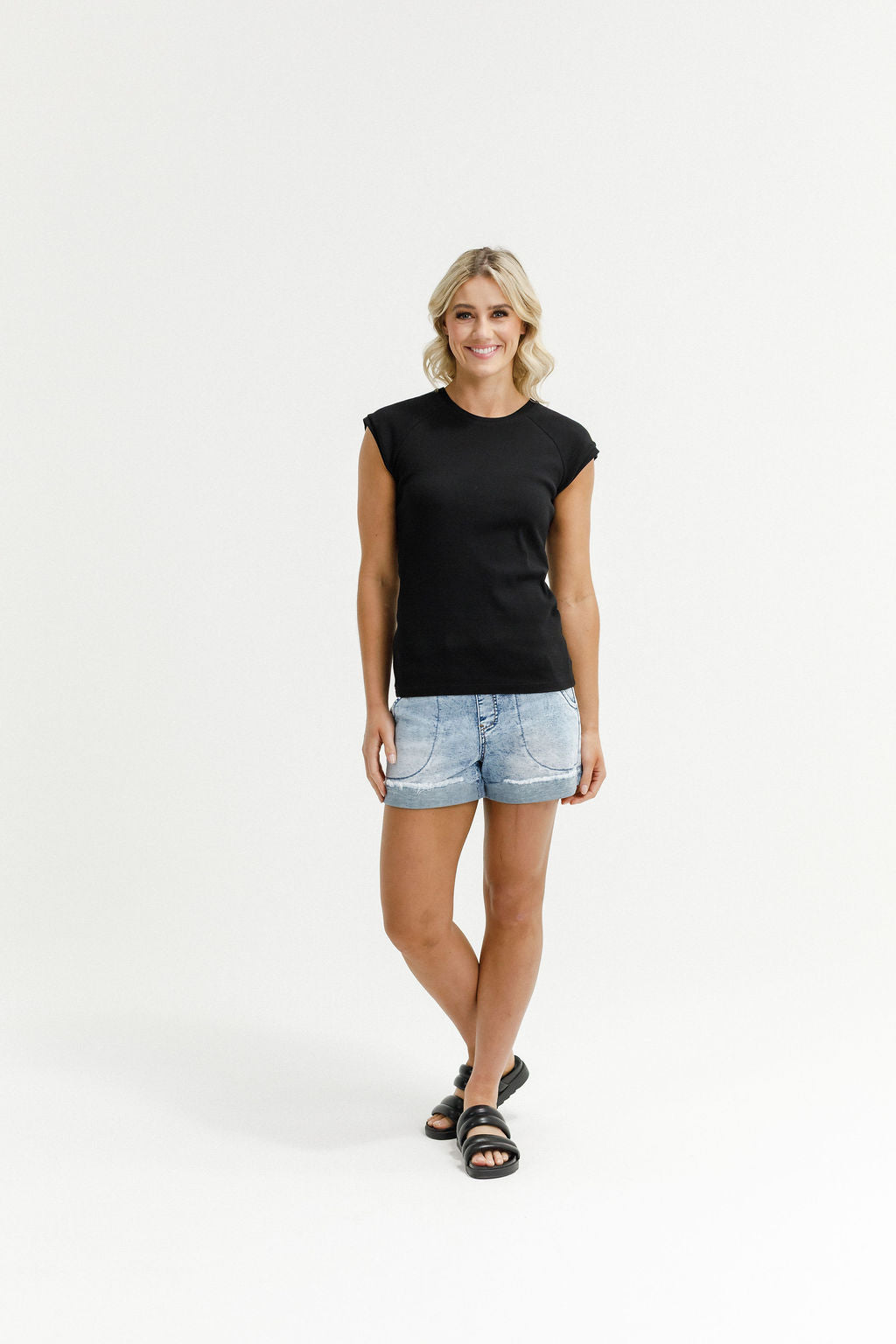 Coming Soon - Ribbed Raglan Tee - Black