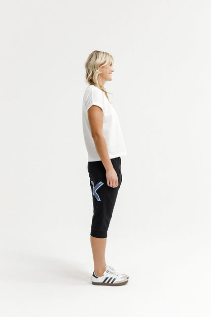 Coming Soon - 3/4 Apartment Pants - Black with Marine Blue Shadow X