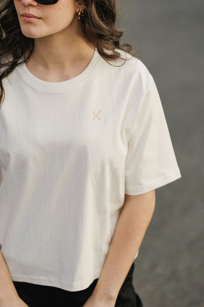 Becky Tee - Ivory with Peach Parfait X