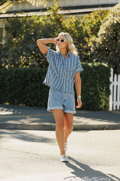 Coming Soon - Lolo Shirt - Blue Daisy