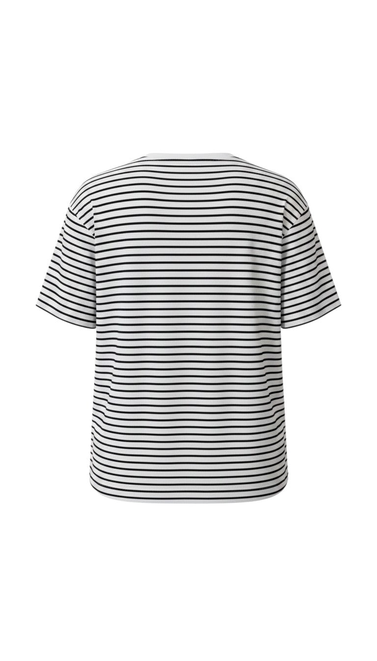 Lulu Tee - White with Black Stripes