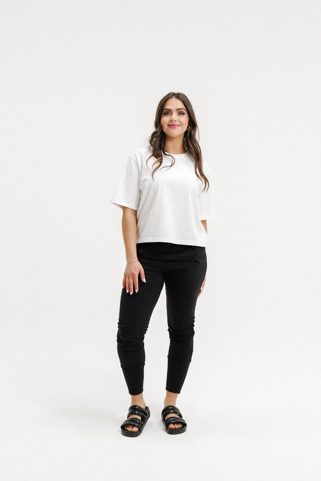 COMING SOON - Apartment Pants - Black with Cherry/Blush Squiggle X