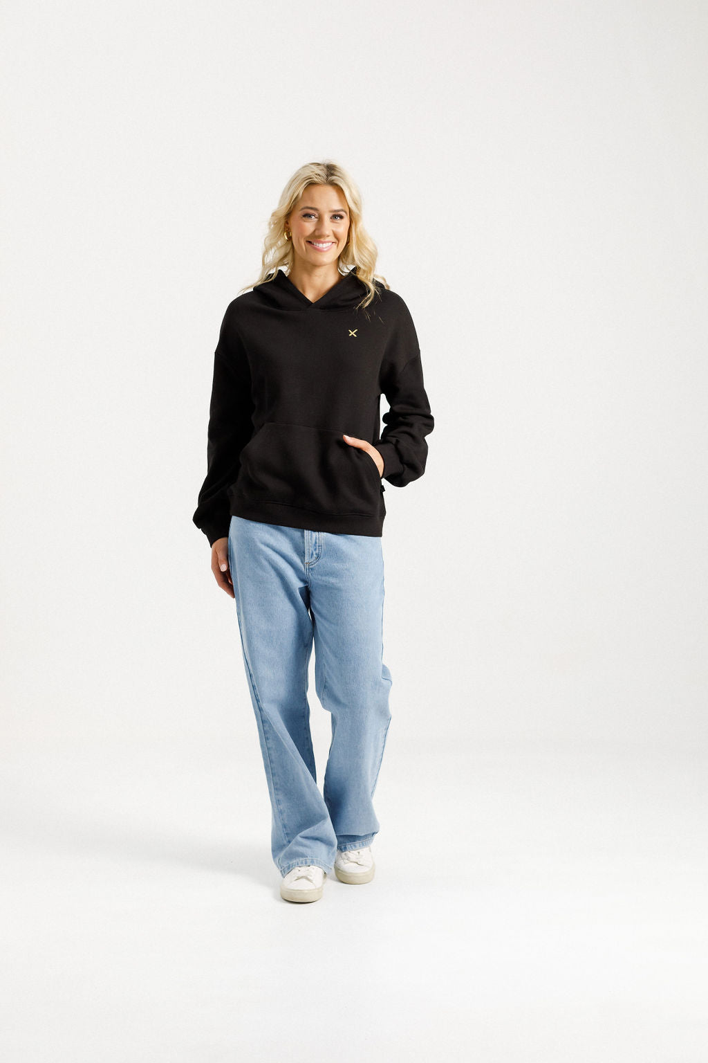 Coming Soon - Elliot Hoodie - Alpine Weight - Black with Gold X