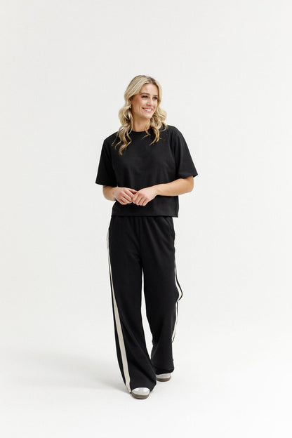 Palazzo Pants - Black and Sand