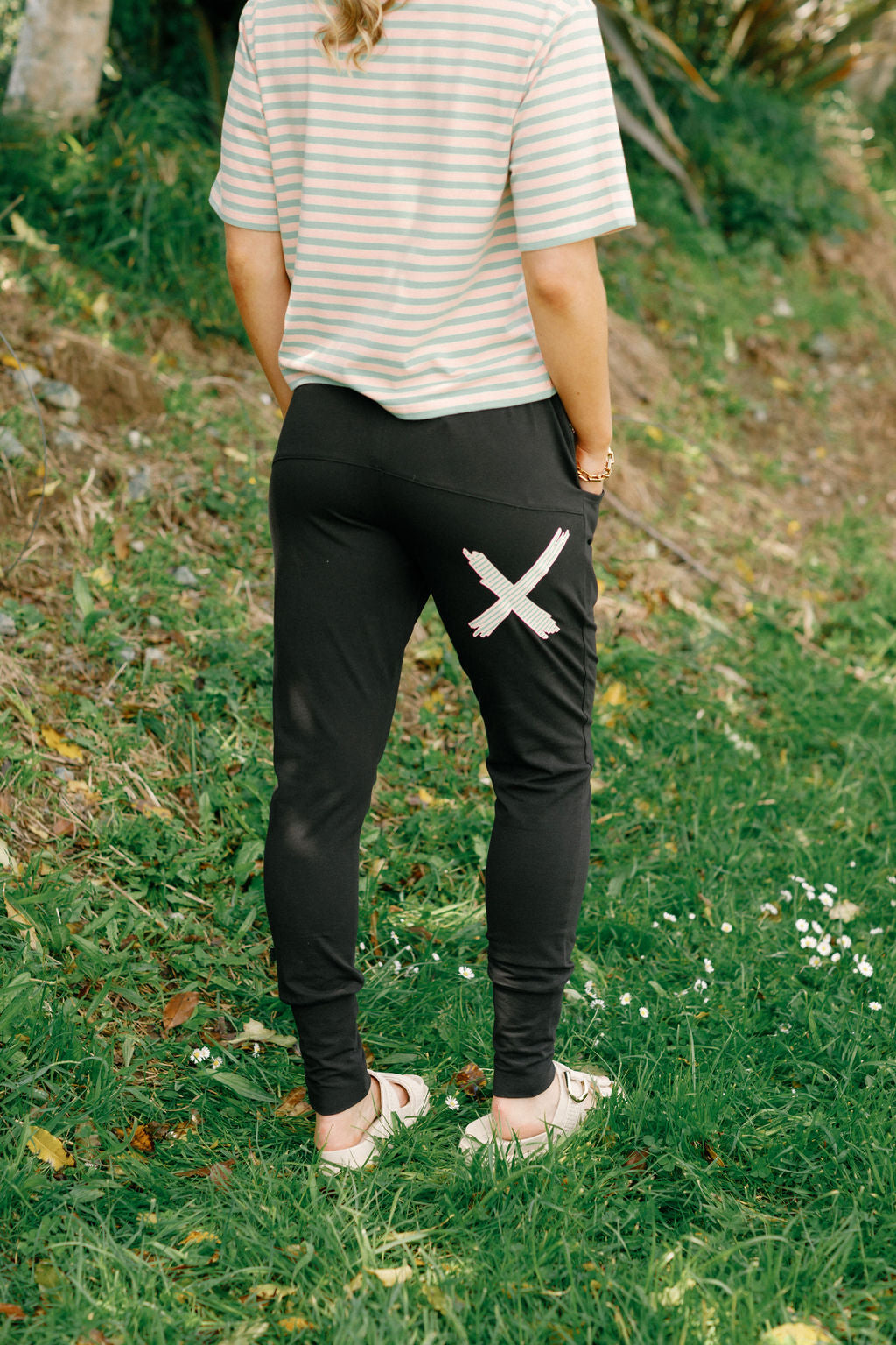 Apartment Pants - Black with Candy Apple X