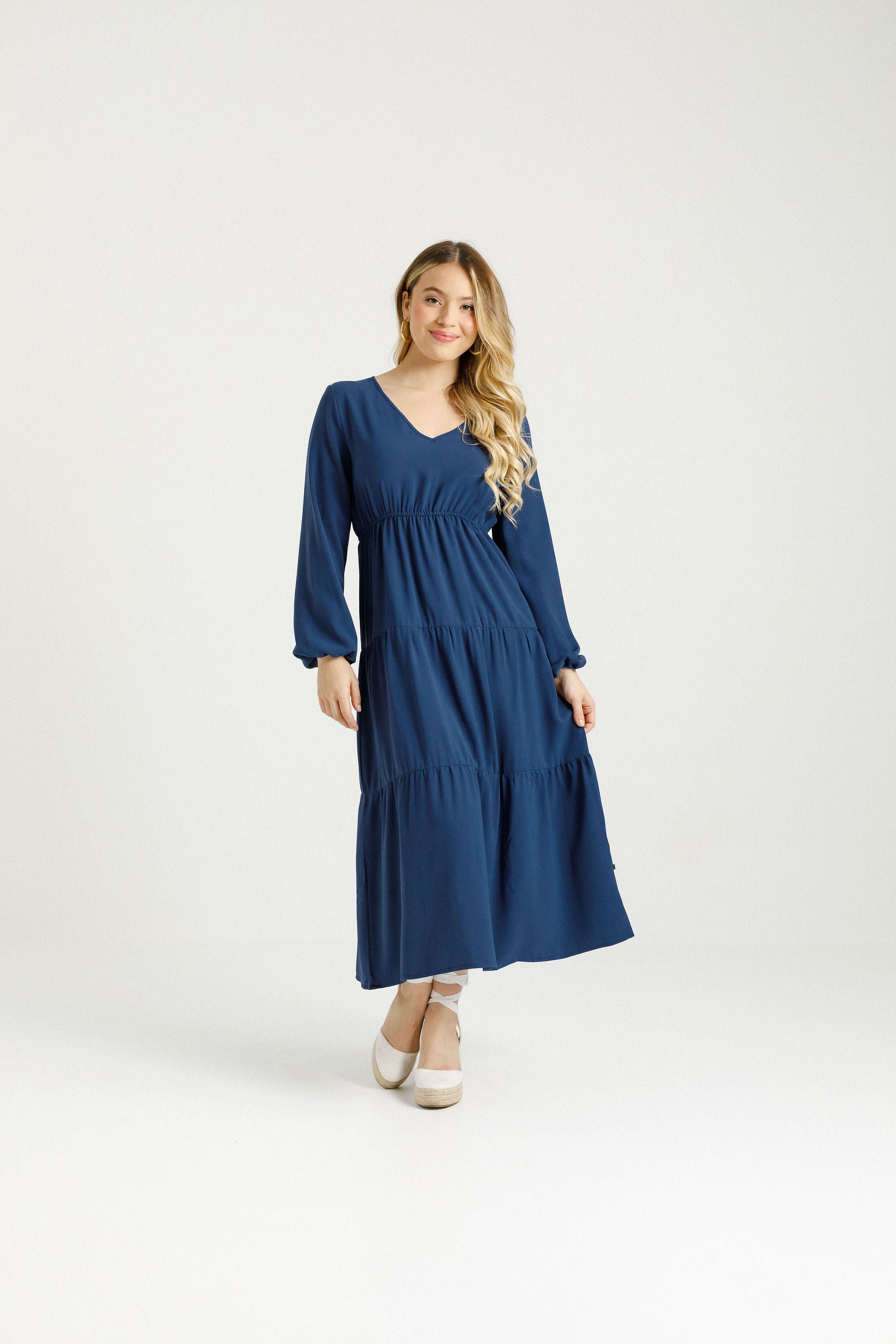 Flora Dress - Indigo Blue