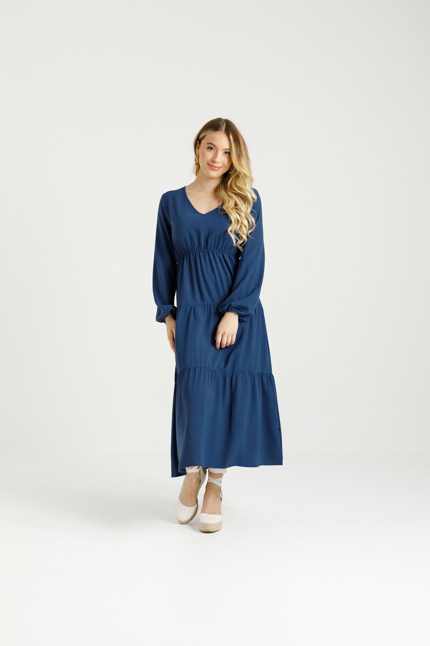 Flora Dress - Indigo Blue