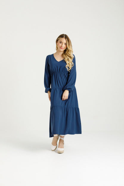 Flora Dress - Indigo Blue