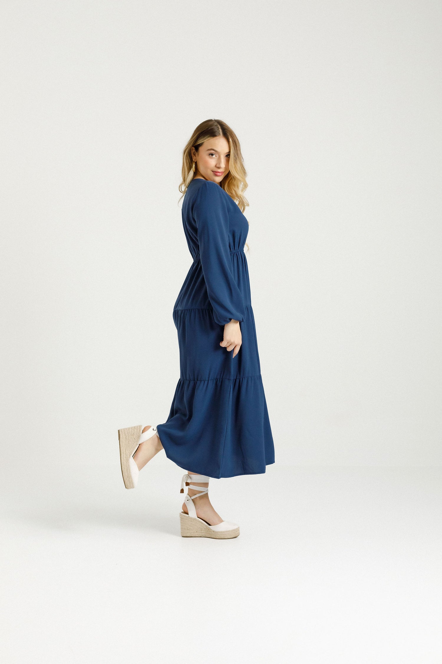 Flora Dress - Indigo Blue