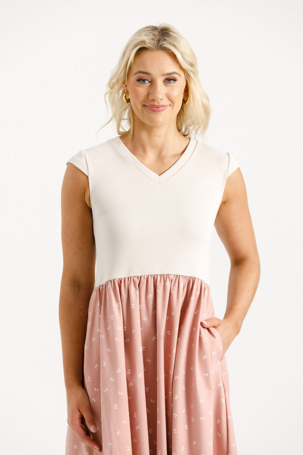 Gianna Dress - Creamy Blossom Bows
