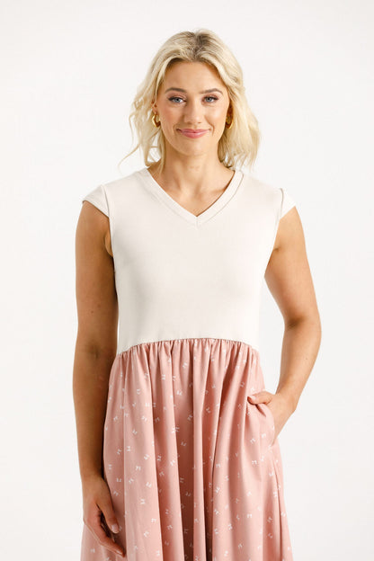 Gianna Dress - Creamy Blossom Bows