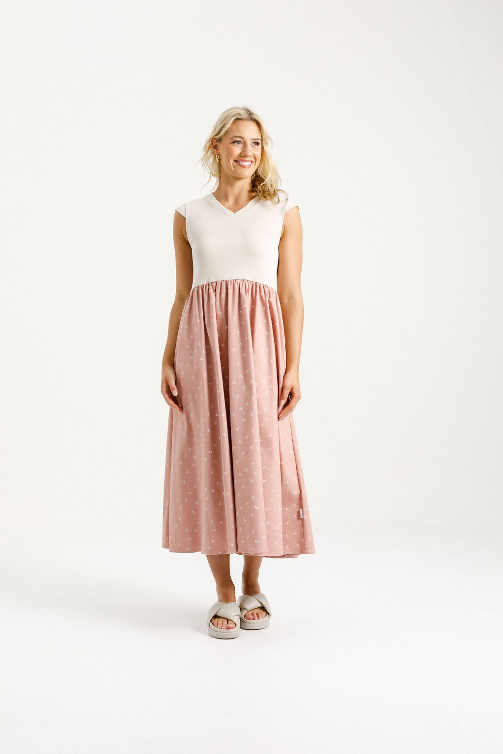 Gianna Dress - Creamy Blossom Bows