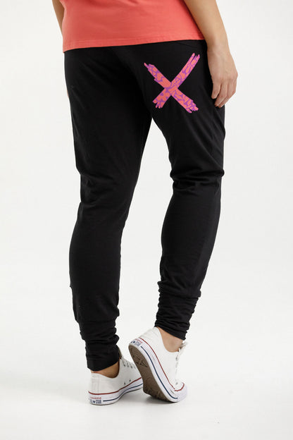 Apartment Pants - Black with Sunset Floral X