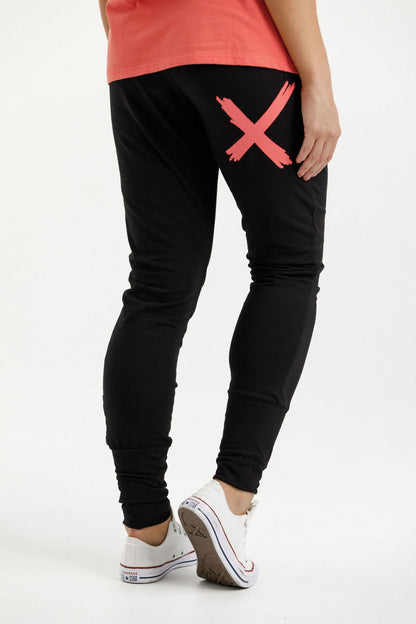 Apartment Pants - Black with Berry X