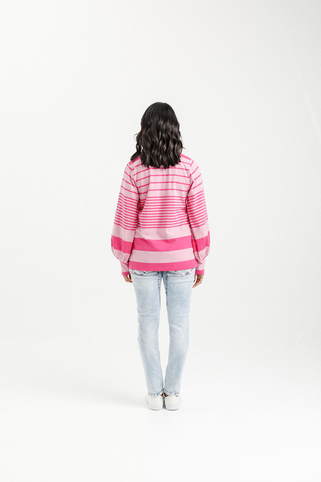 Laylah Top - Irregular Pink Stripe