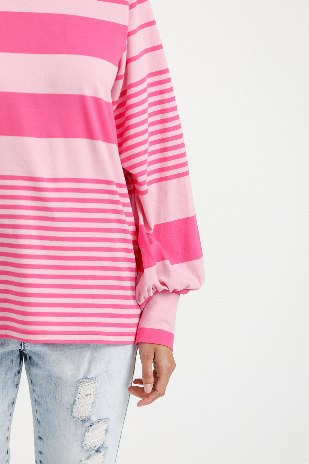 Laylah Top - Irregular Pink Stripe