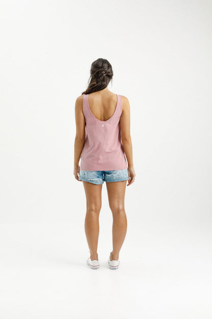 Heather Singlet - Rouge with White X