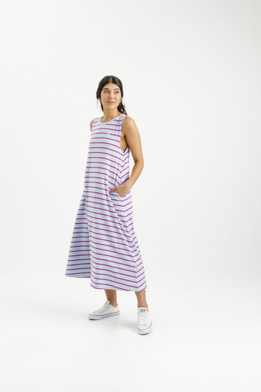 Bella Dress - Orchid Stripes