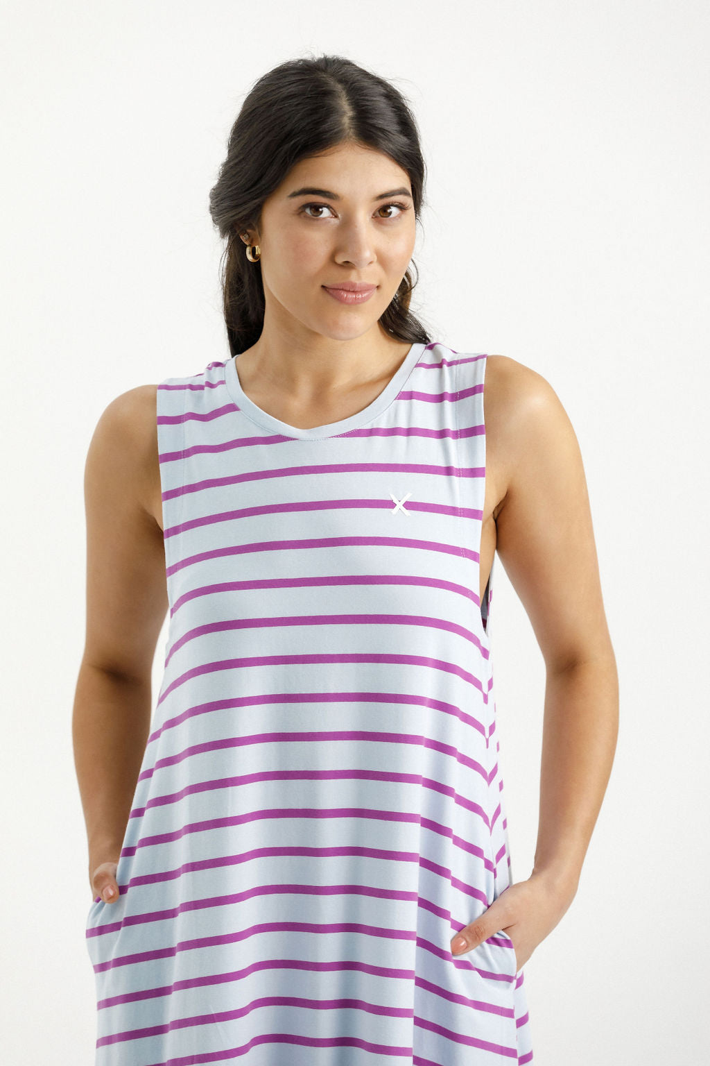 Bella Dress - Orchid Stripes