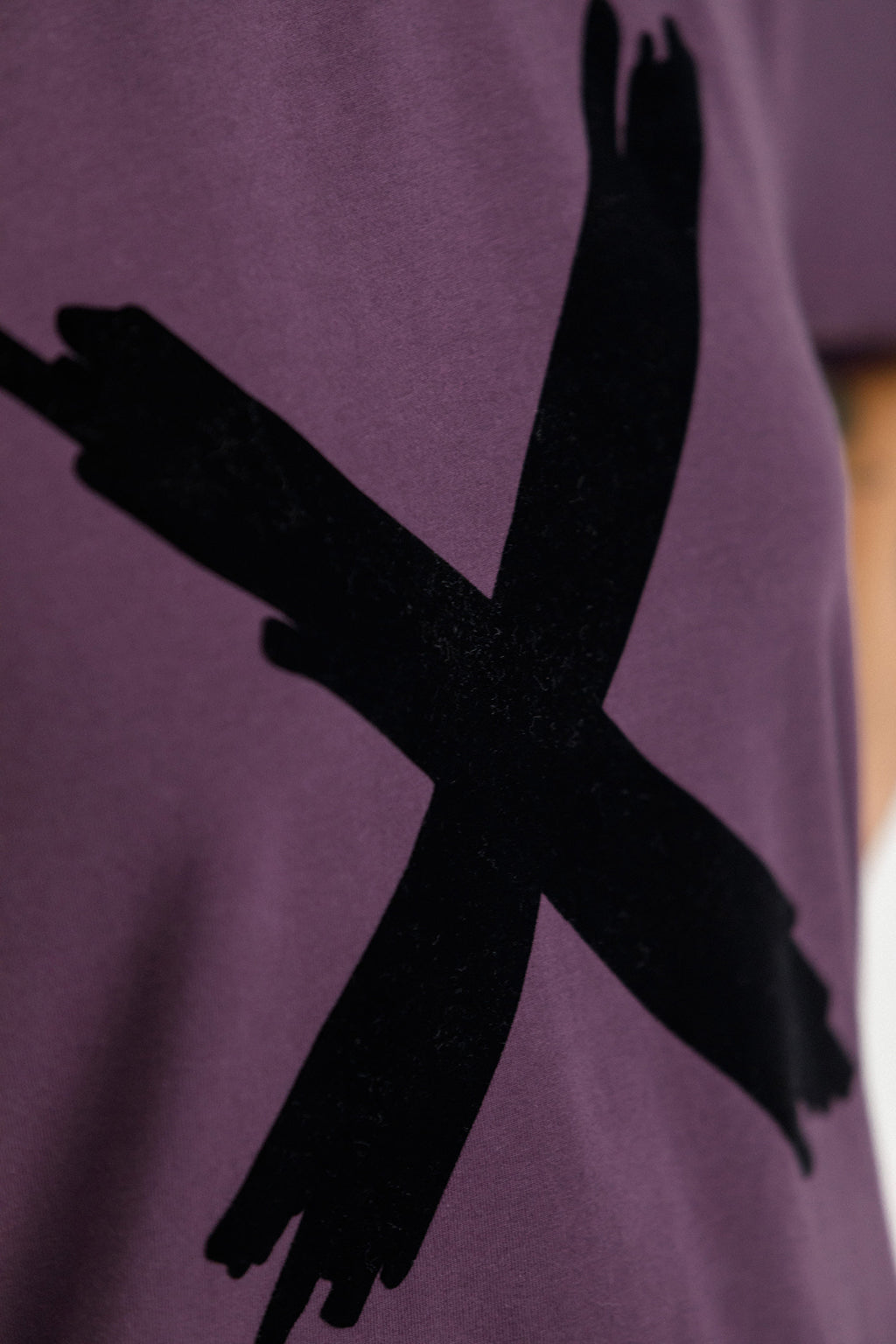 Chris Tee - Sale - Plum with Black Flocked X