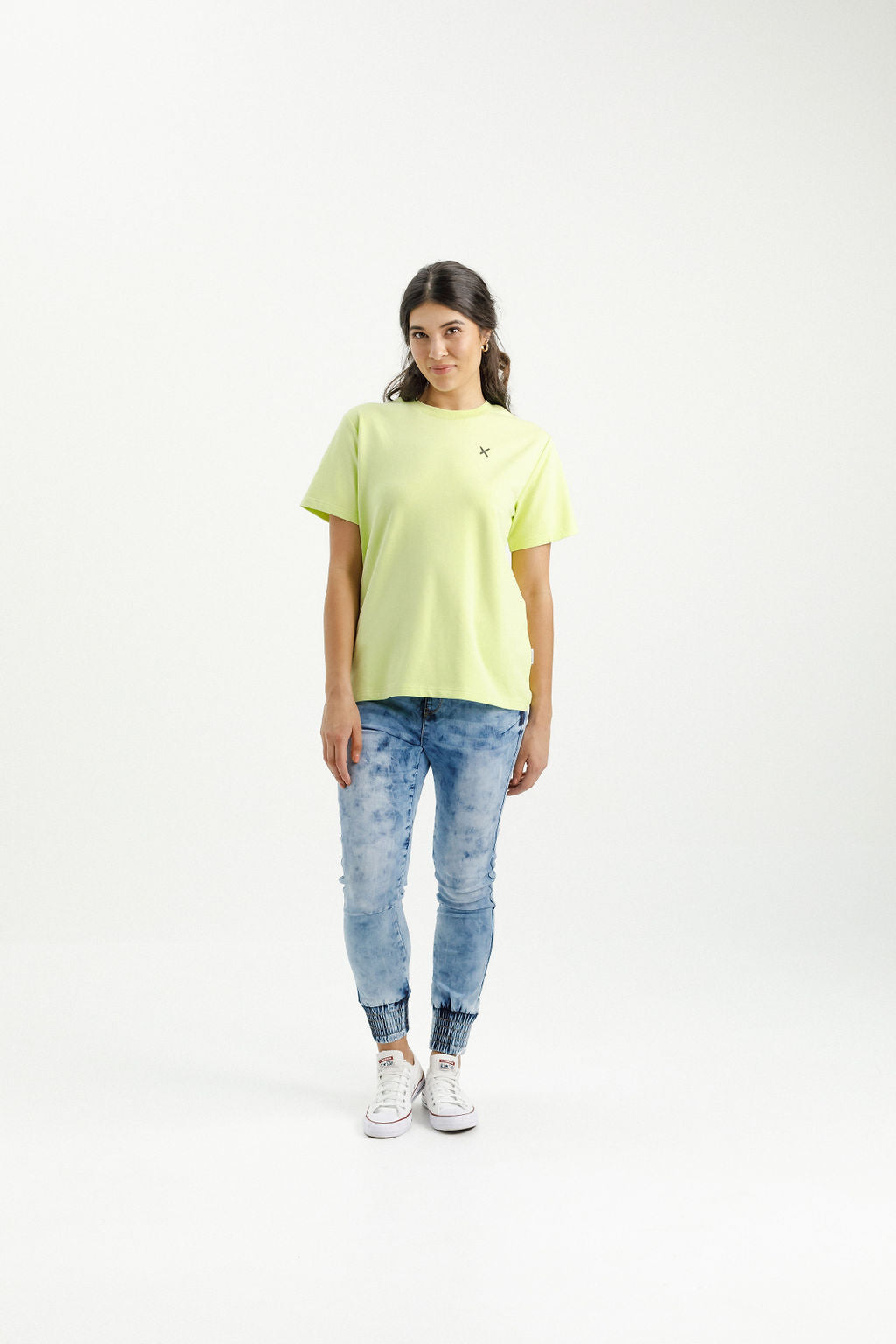 Chris Tee - Lime with Black X Print