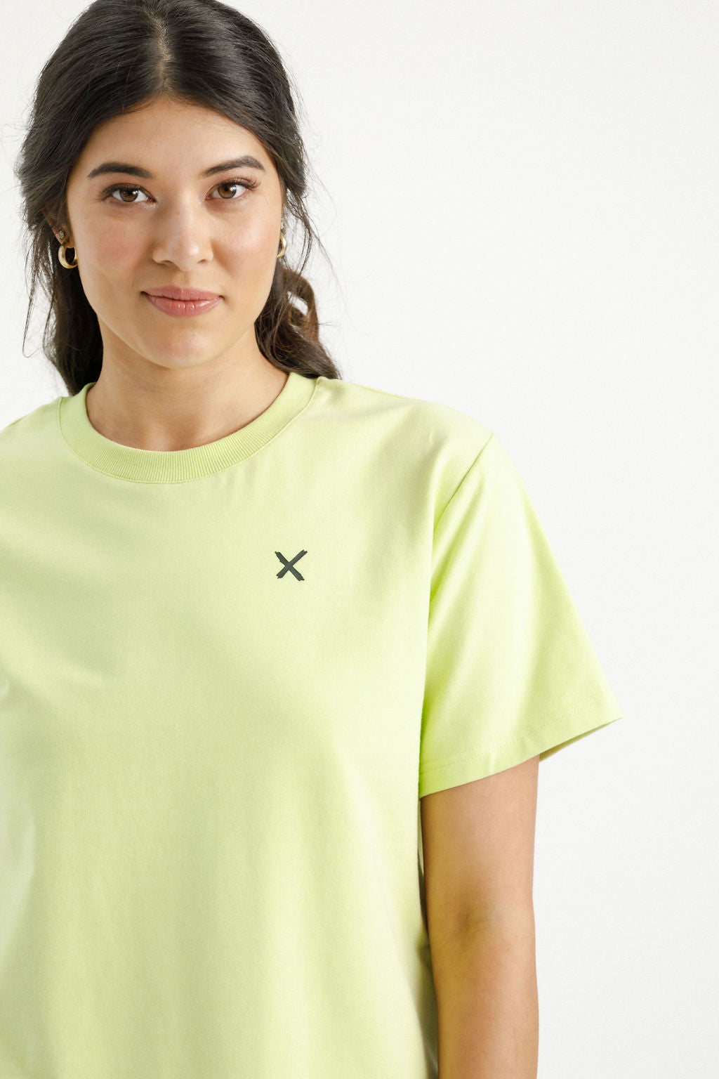 Chris Tee - Lime with Black X Print