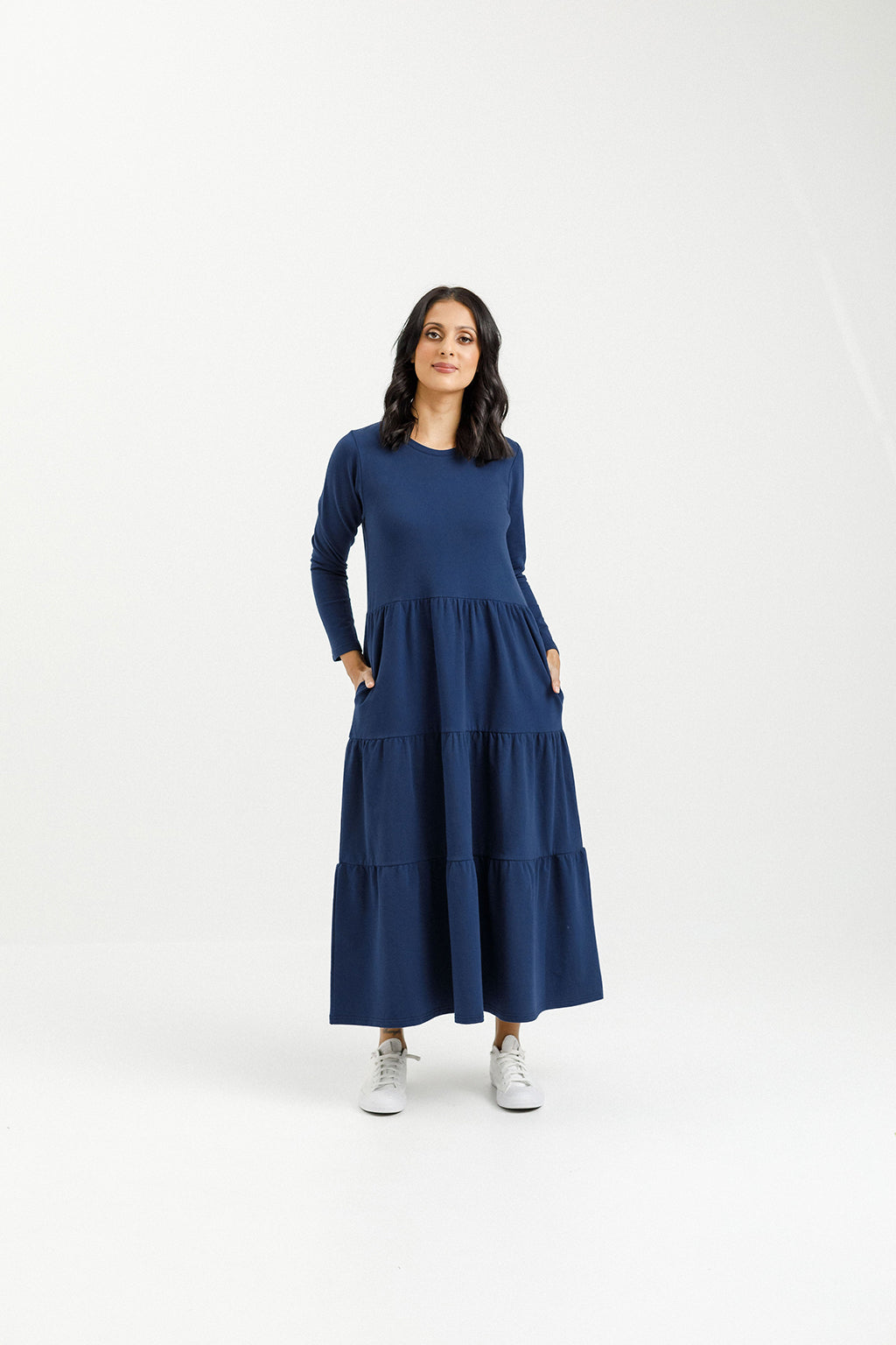 Long Sleeve Kendall Dress - Indigo Blue