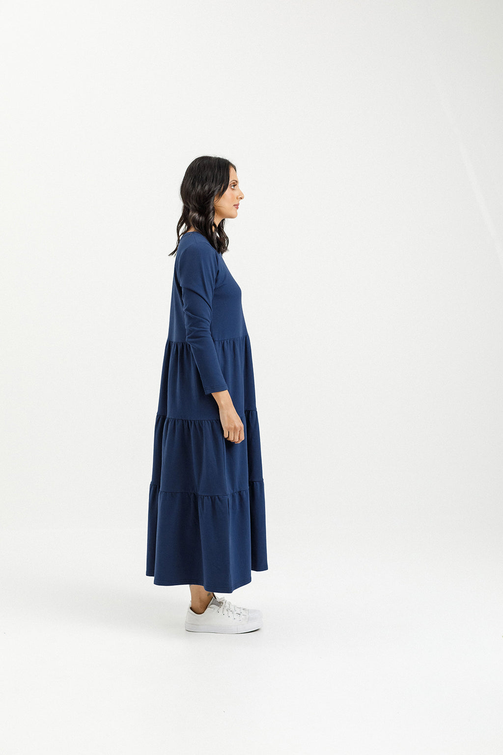 Long Sleeve Kendall Dress - Indigo Blue