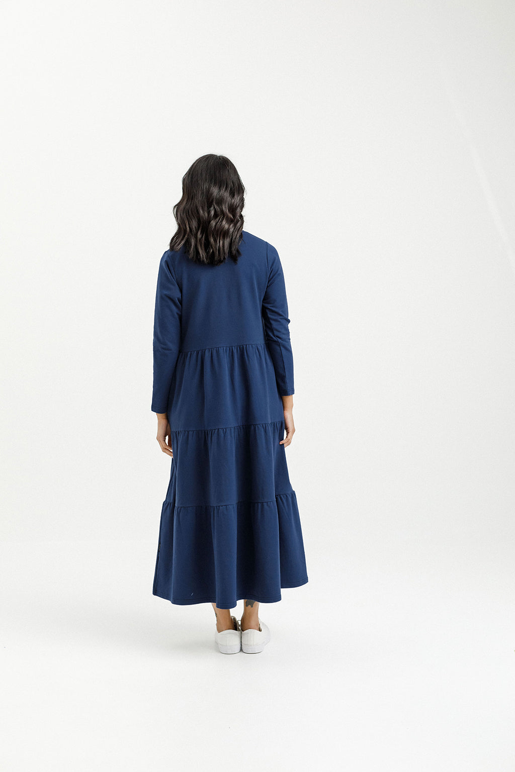 Long Sleeve Kendall Dress - Indigo Blue