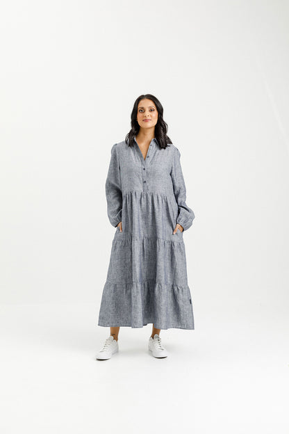 Long Sleeve Khloe Dress - Grey