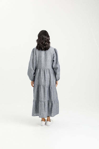 Long Sleeve Khloe Dress - Grey